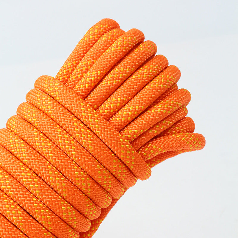 Orange 10mm Double Hook Climbing Rope Set - 10m Durable Outdoor Cord
