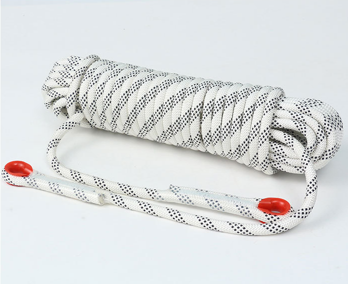 White 10mm Double Hook Climbing Rope Set - 10m Durable Outdoor Cord
