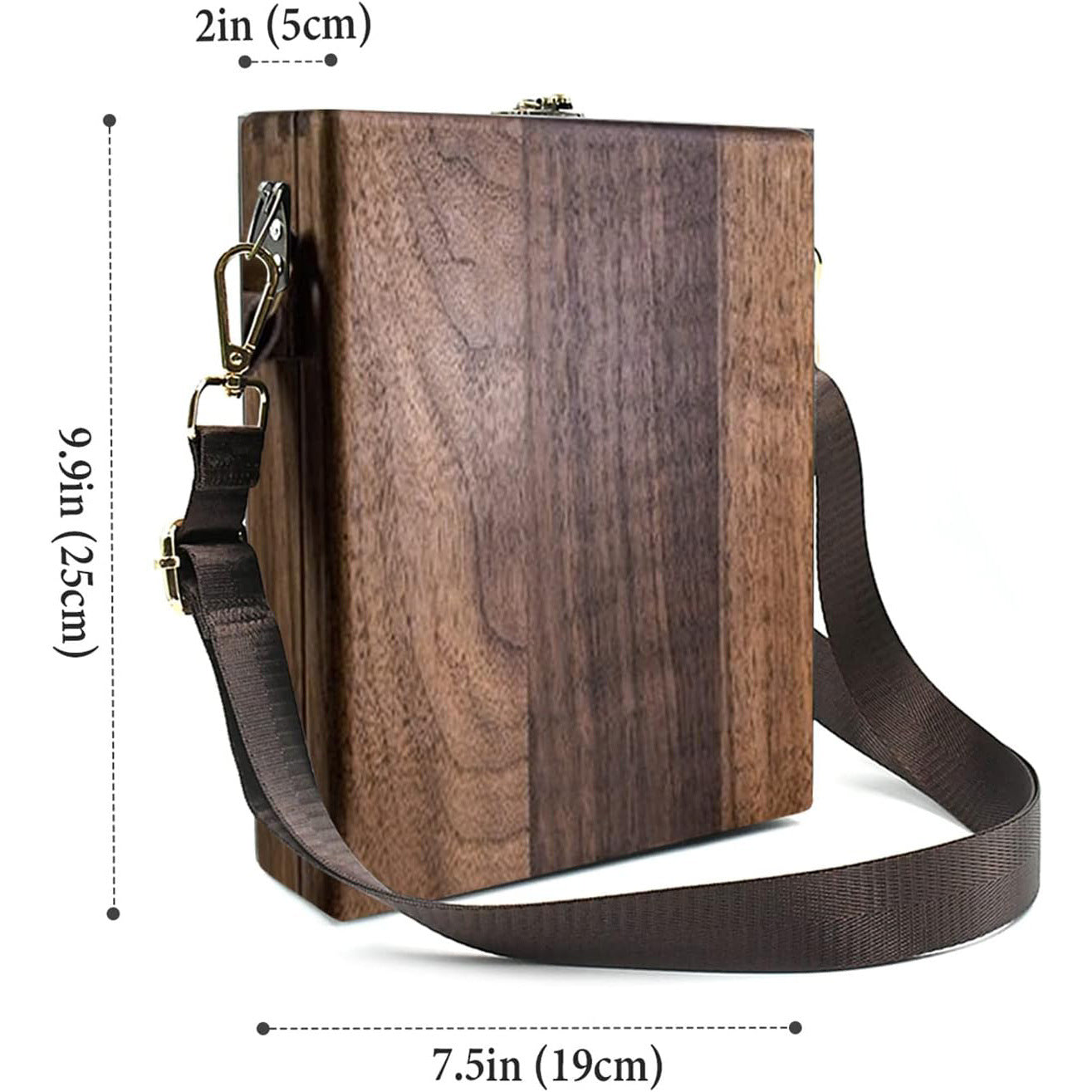 Vintage Writer's Wooden Messenger Box - Artisan Crossbody Satchel