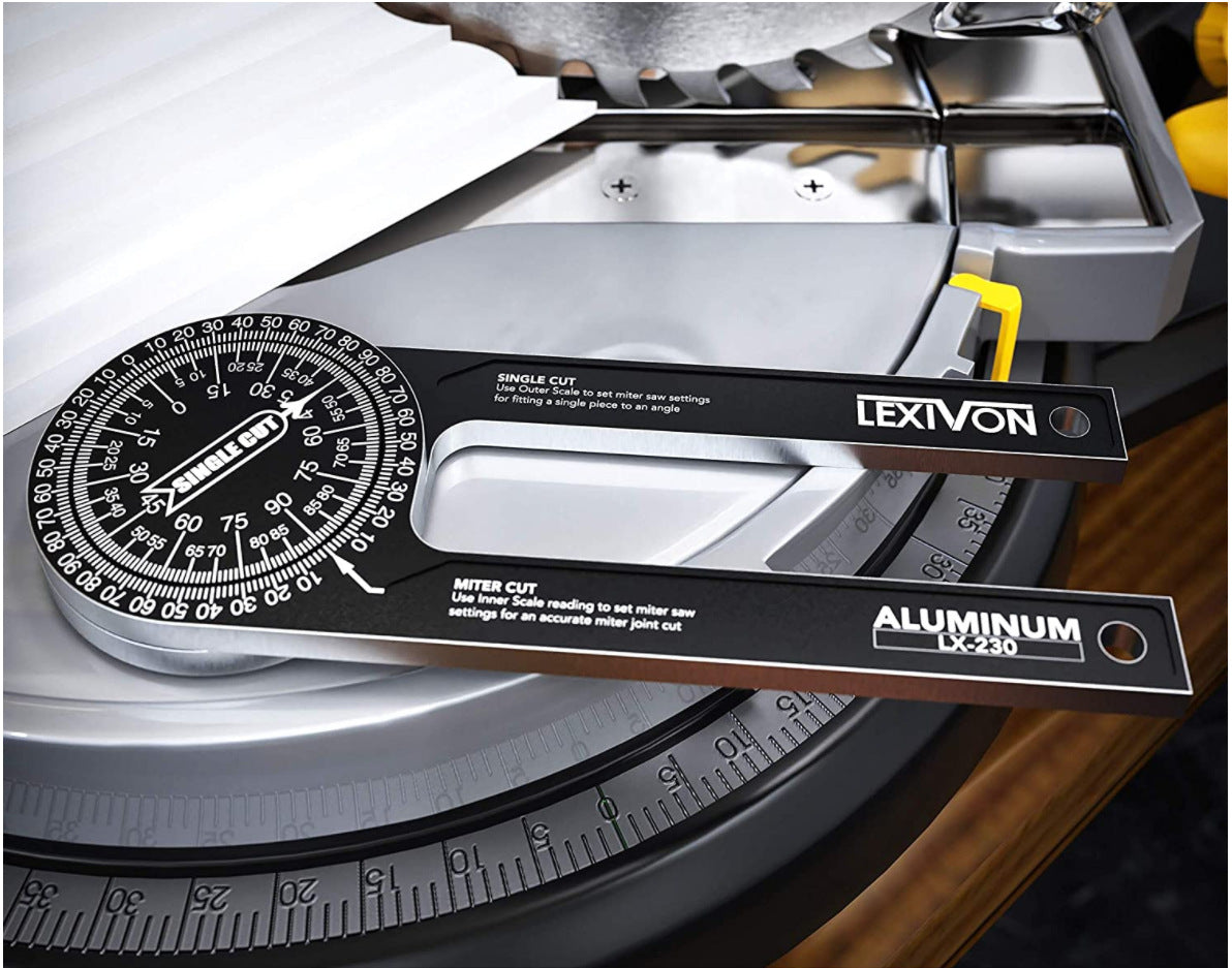 Black Precision 360-Degree Miter Saw Protractor - Aluminum Alloy Angle