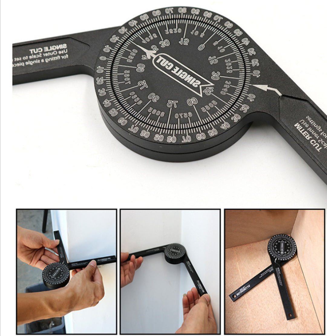Black Precision 360-Degree Miter Saw Protractor - Aluminum Alloy Angle