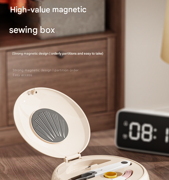 Cream colour Modern Portable Sewing Kit - All-in-One Compact