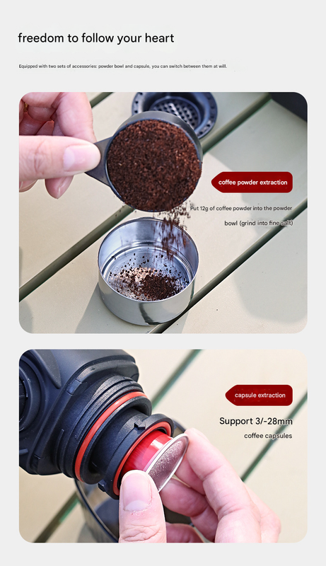 Portable Hand Press Espresso Machine - Compatible with Espresso Caps