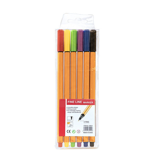 2 pcs Six colors Fine Line Marker Pen Set - Watercolor Needle Tip