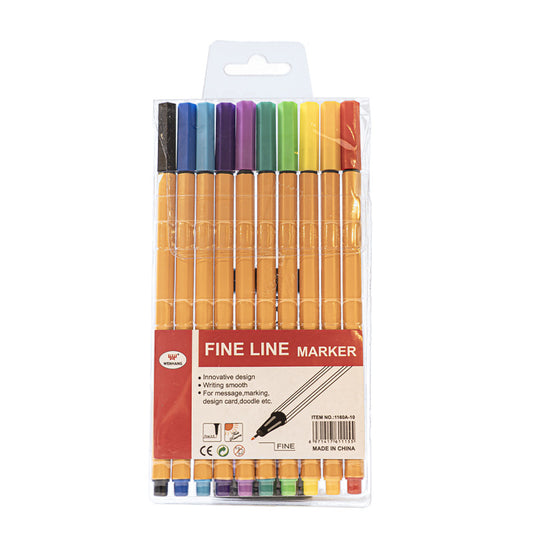 2 pcs ten colors Fine Line Marker Pen Set - Watercolor Needle Tip