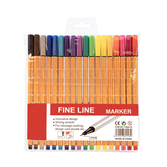 2 pcs eighteen colors Fine Line Marker Pen Set - Watercolor