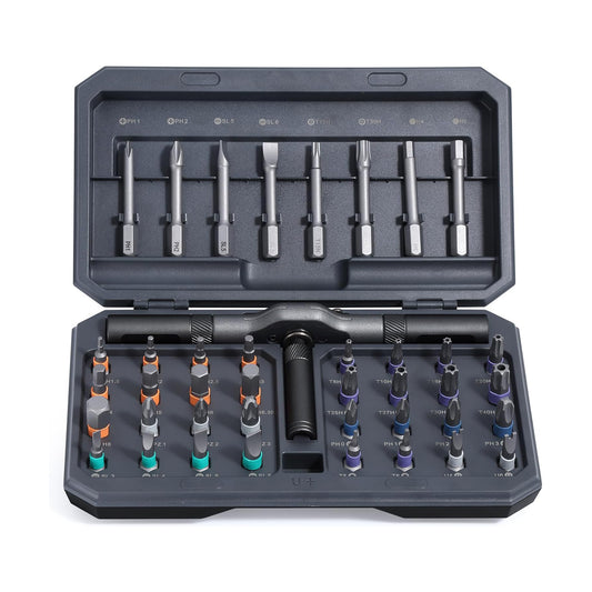A 42-piece set Black Insulated Screwdriver Set - Multi-Bit