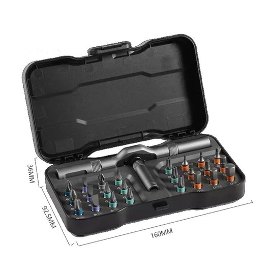 A 24-piece set Black Insulated Electrician Screwdriver Set - Multi Bit