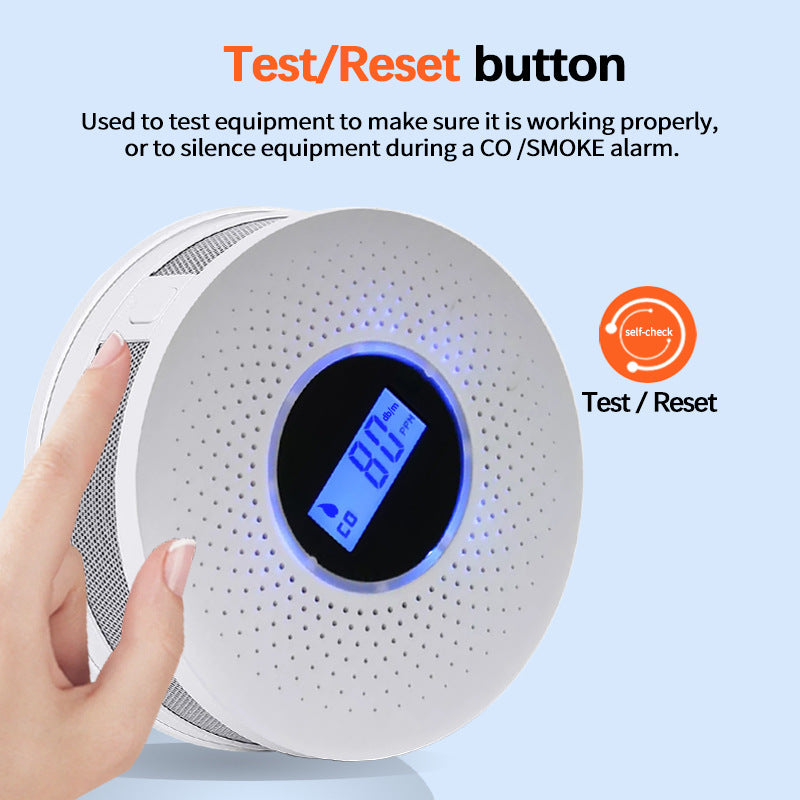 2-in-1 Smoke & Carbon Monoxide Detector with LCD Display