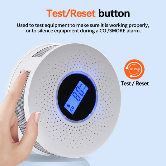 2-in-1 Smoke & Carbon Monoxide Detector with LCD Display