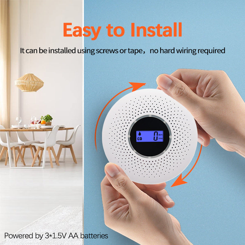 2-in-1 Smoke & Carbon Monoxide Detector with LCD Display