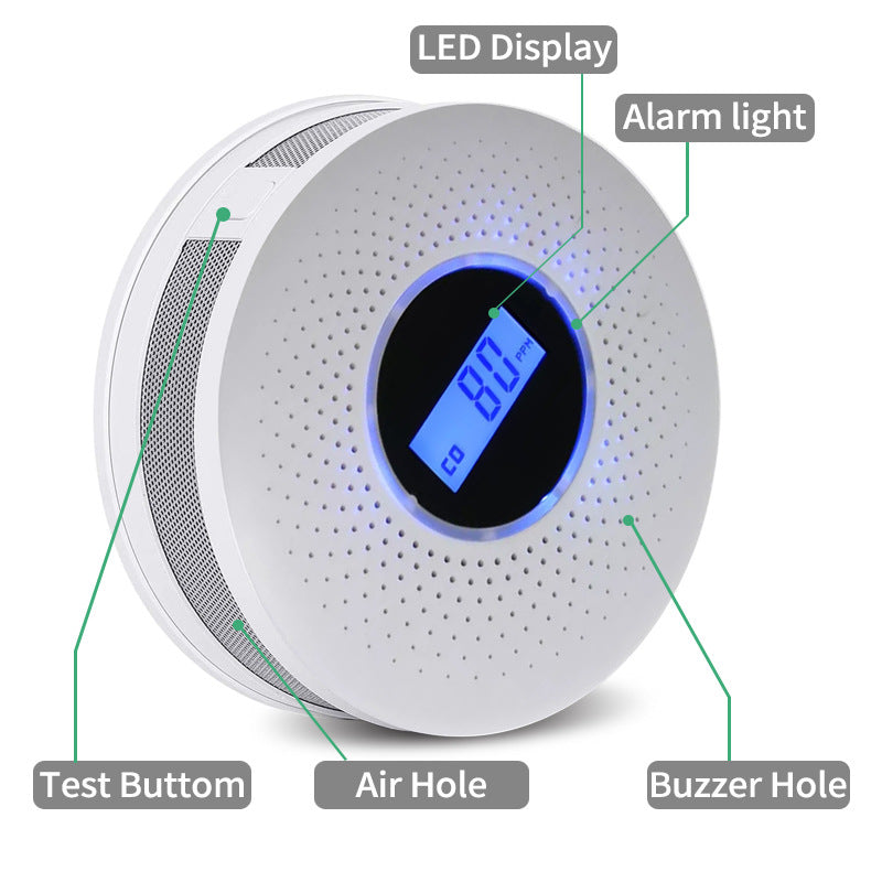 2-in-1 Smoke & Carbon Monoxide Detector with LCD Display