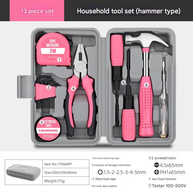 13-Piece Essential Household Tool Kit - Compact Home Repair & DIY Set