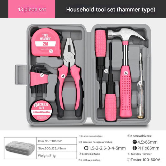13-Piece Essential Household Tool Kit - Compact Home Repair & DIY Set