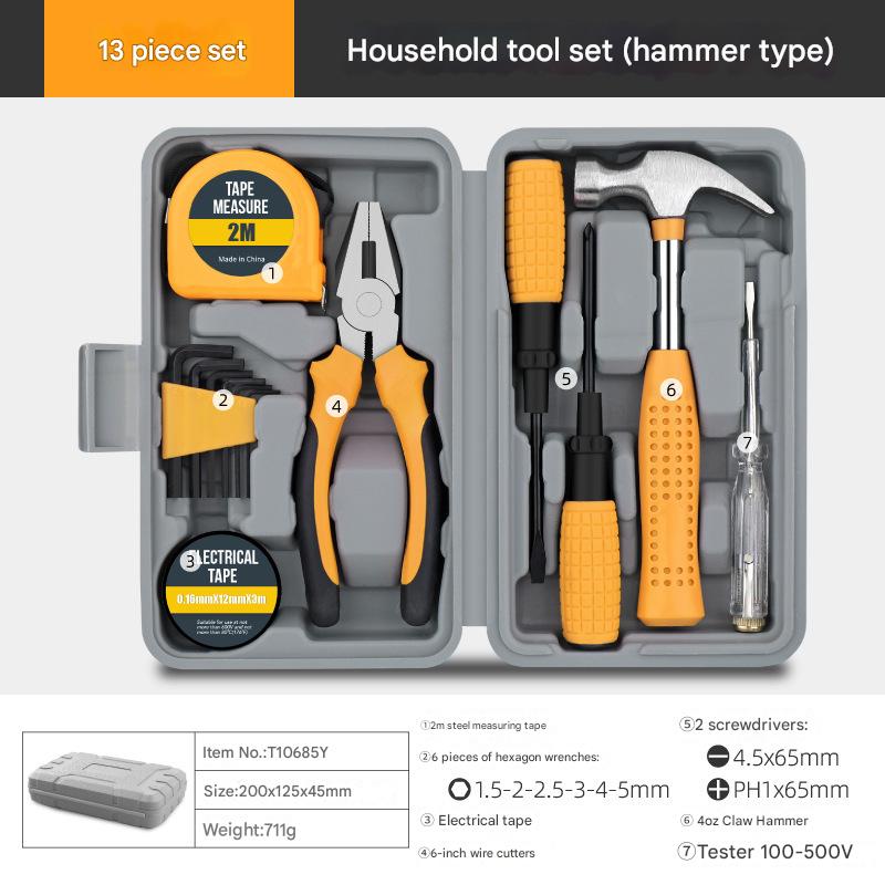 13-Piece Essential Household Tool Kit - Compact Home Repair & DIY Set