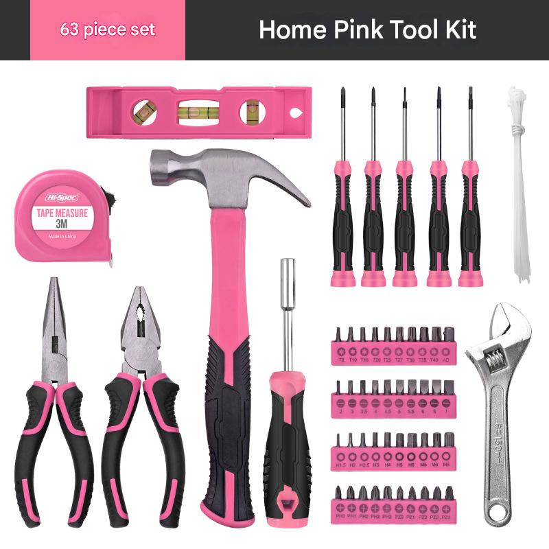 63-Piece Essential Home Repair Tool Kit with Portable Zipper Case