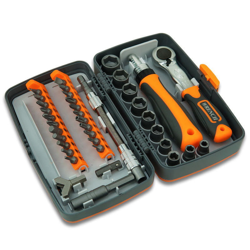 38-Piece Ratchet Screwdriver & Socket Wrench Set