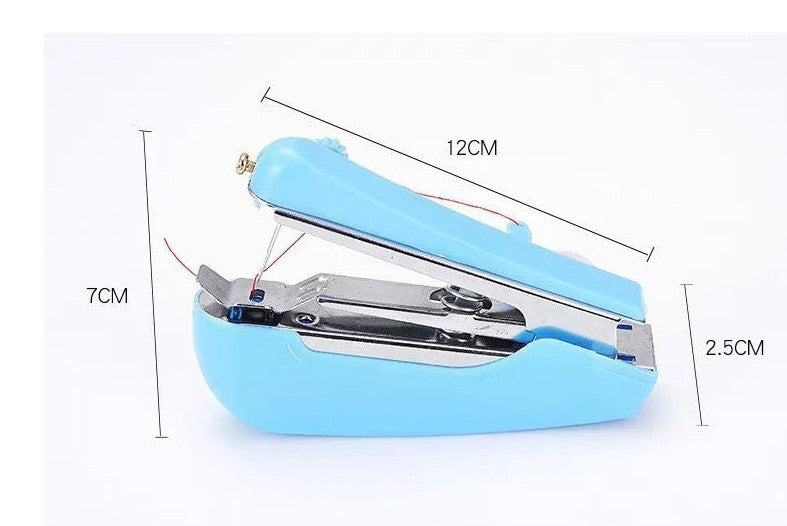 2 Pcs White Portable Mini Handheld Sewing Machine - Manual Stitching Tool