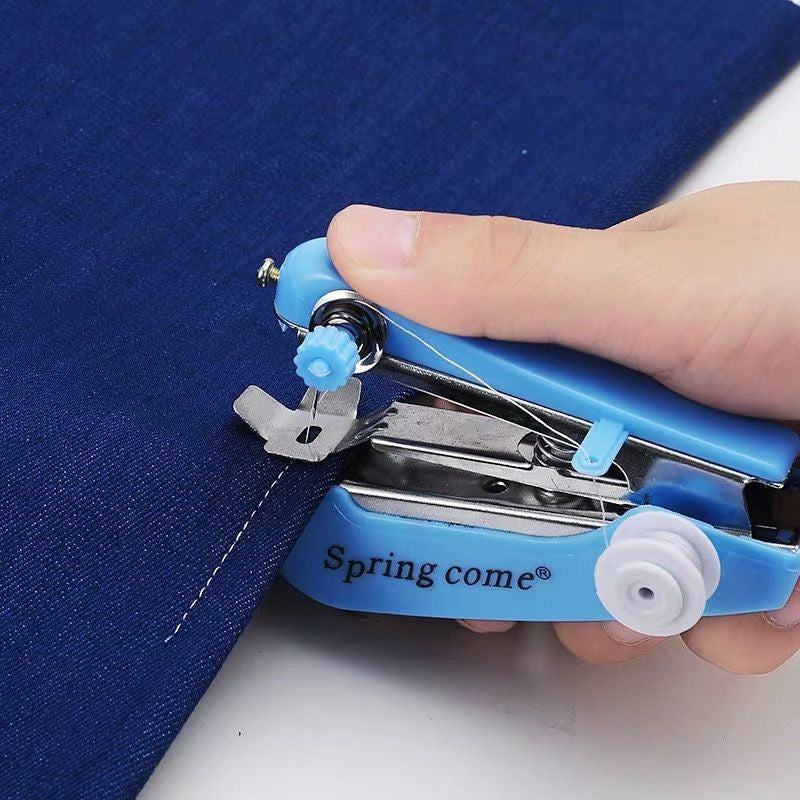 2 Pcs Blue Portable Mini Handheld Sewing Machine - Manual Stitching Tool