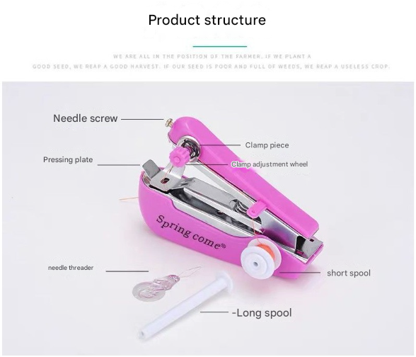 2 Pcs Blue Portable Mini Handheld Sewing Machine - Manual Stitching Tool