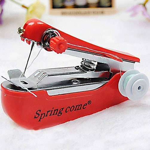 2 Pcs Red Portable Mini Handheld Sewing Machine - Manual Stitching Tool