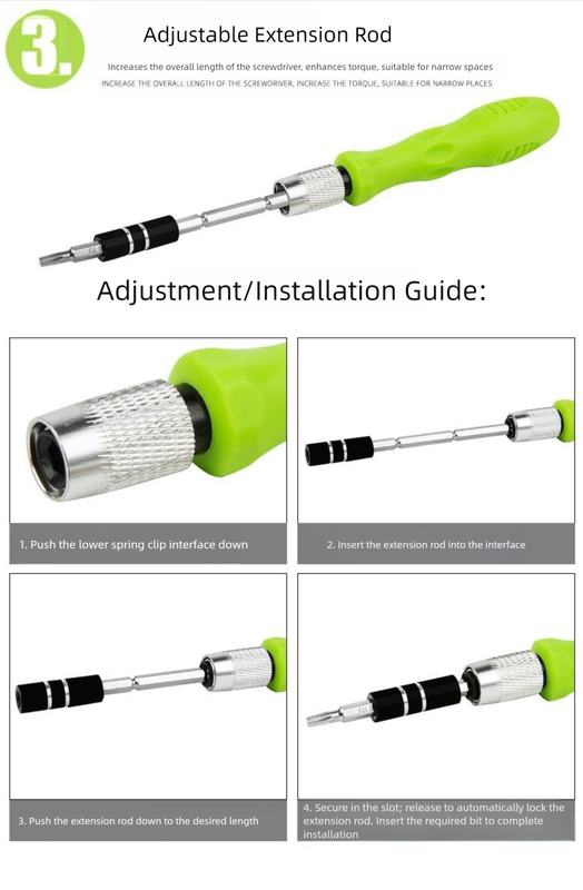Green 32-in-1 Precision Screwdriver Set - Magnetic Repair Tool Kit