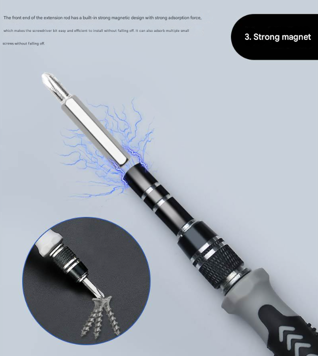 Grey Professional 115-in-1 Precision Screwdriver Set - Magnetic Repair kit