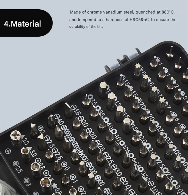 Grey Professional 115-in-1 Precision Screwdriver Set - Magnetic Repair kit