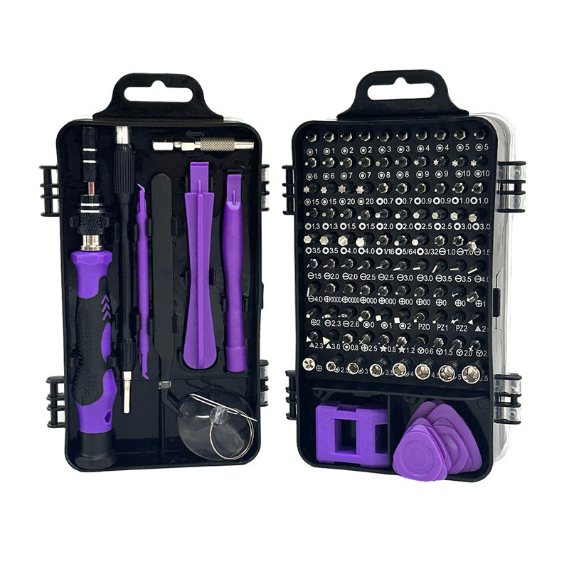 Purple and Black Professional 115-in-1 Precision Screwdriver Set