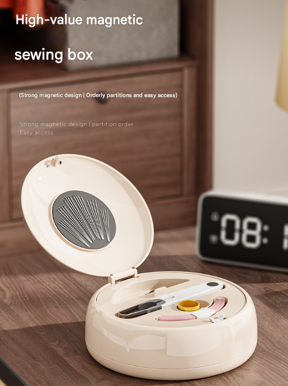 Beige Modern Compact Sewing Kit Organizer - All-in-One