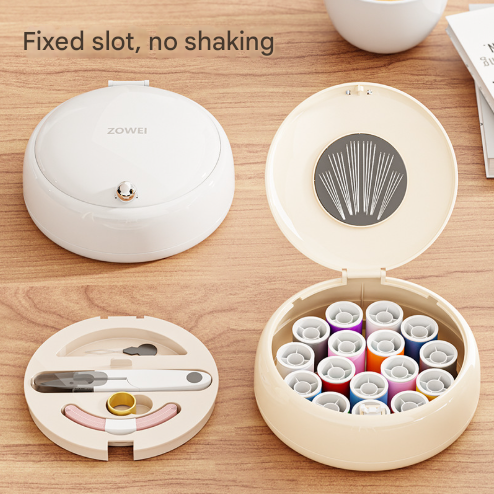 White Modern Compact Sewing Kit Organizer - All-in-One