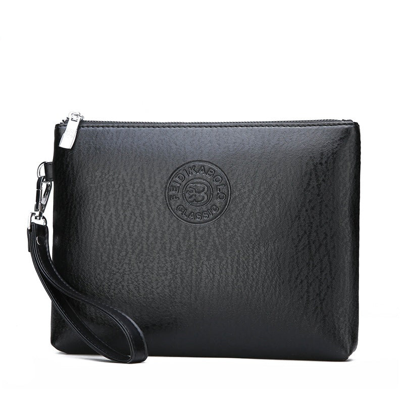 Black Classic Men's PU Leather Clutch Bag