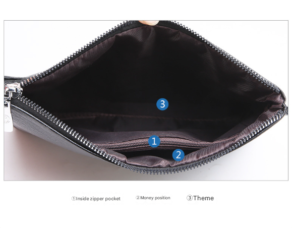 Black Classic Men's PU Leather Clutch Bag