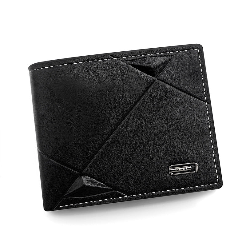 Black Men's PU Leather Bifold Wallet