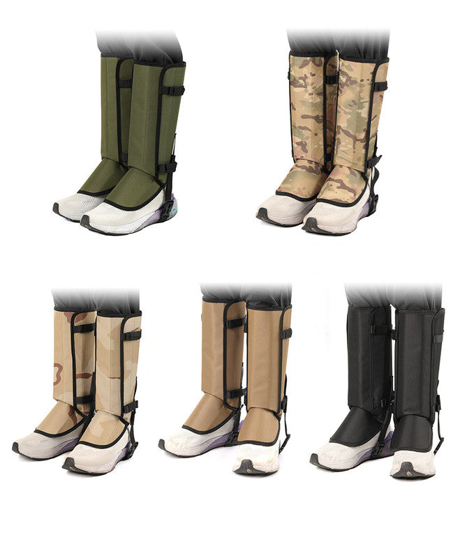 Black Outdoor Waterproof Leg Gaiters - Anti-Snake Bite & Scratch Protection Boot Covers
