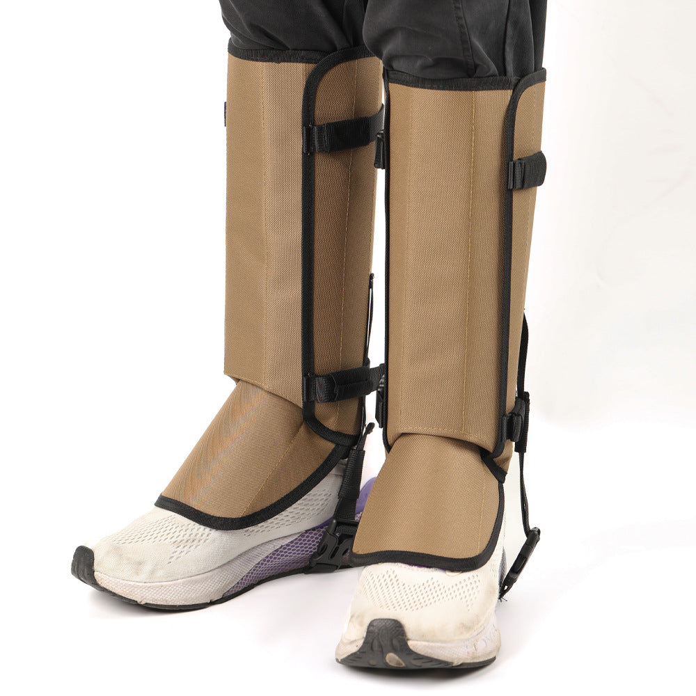 Khaki Outdoor Waterproof Leg Gaiters - Anti-Snake Bite & Scratch Protection Boot Covers