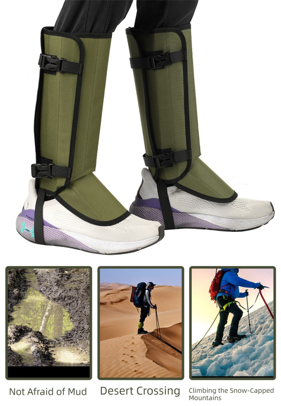 Camouflage khaki Outdoor Waterproof Leg Gaiters - Anti-Snake Bite & Scratch Protection