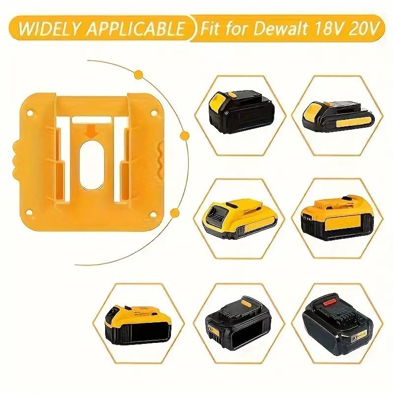 Yellow 5 Pack Battery Mount Holder for Dewalt 18V 20V 60V