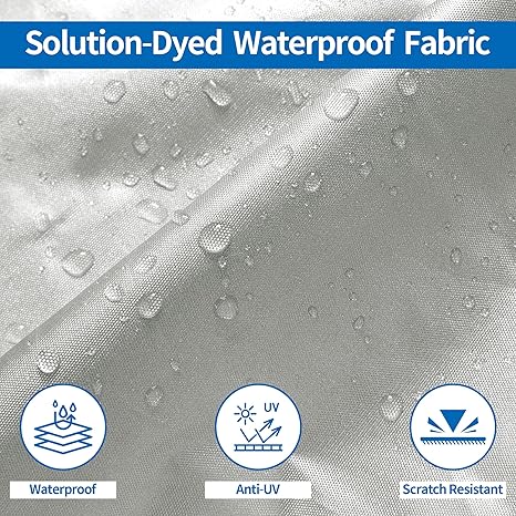 Black Heavy Duty Waterproof Tarp Covers with Storage Bag, Fits V-Hull, Fish&Ski