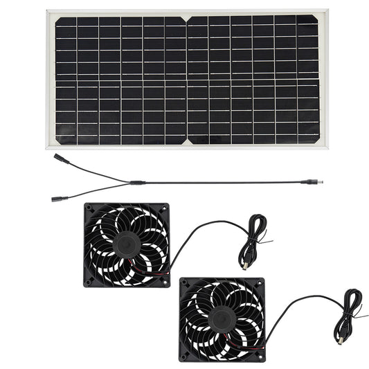 Solar Panel Fan Kit – 16W Monocrystalline Solar Powered