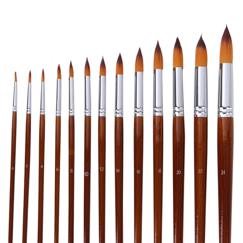 Professional 13-Piece Artist Brush Set - Flat & Filbert Nylon Bristles