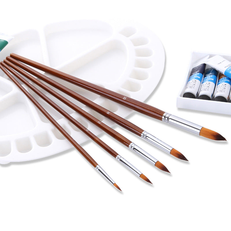 Professional 13-Piece Artist Brush Set - Flat & Filbert Nylon Bristles