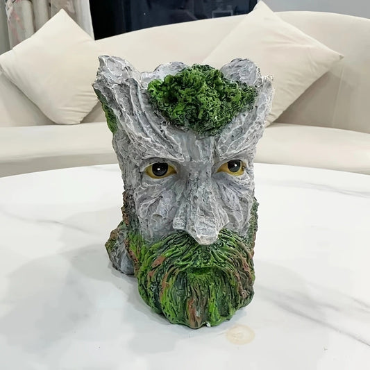 Bearded Old Man Resin Tree Stump Old Man Head Planter