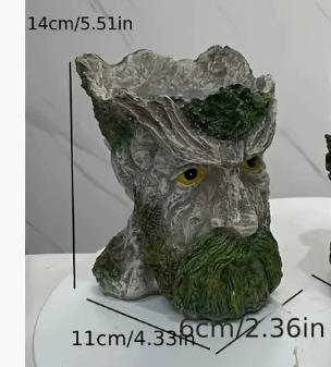 Bearded Old Man Resin Tree Stump Old Man Head Planter