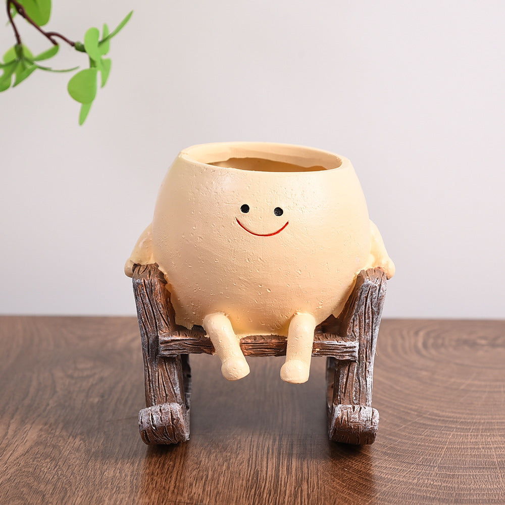 Cute Swing Planter - Hanging Succulent Pot, Craft Ornament
