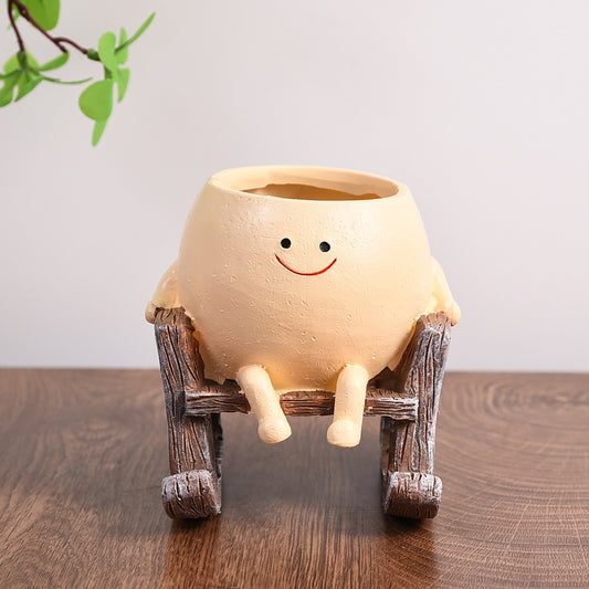 Cute Swing Planter - Hanging Succulent Pot, Craft Ornament