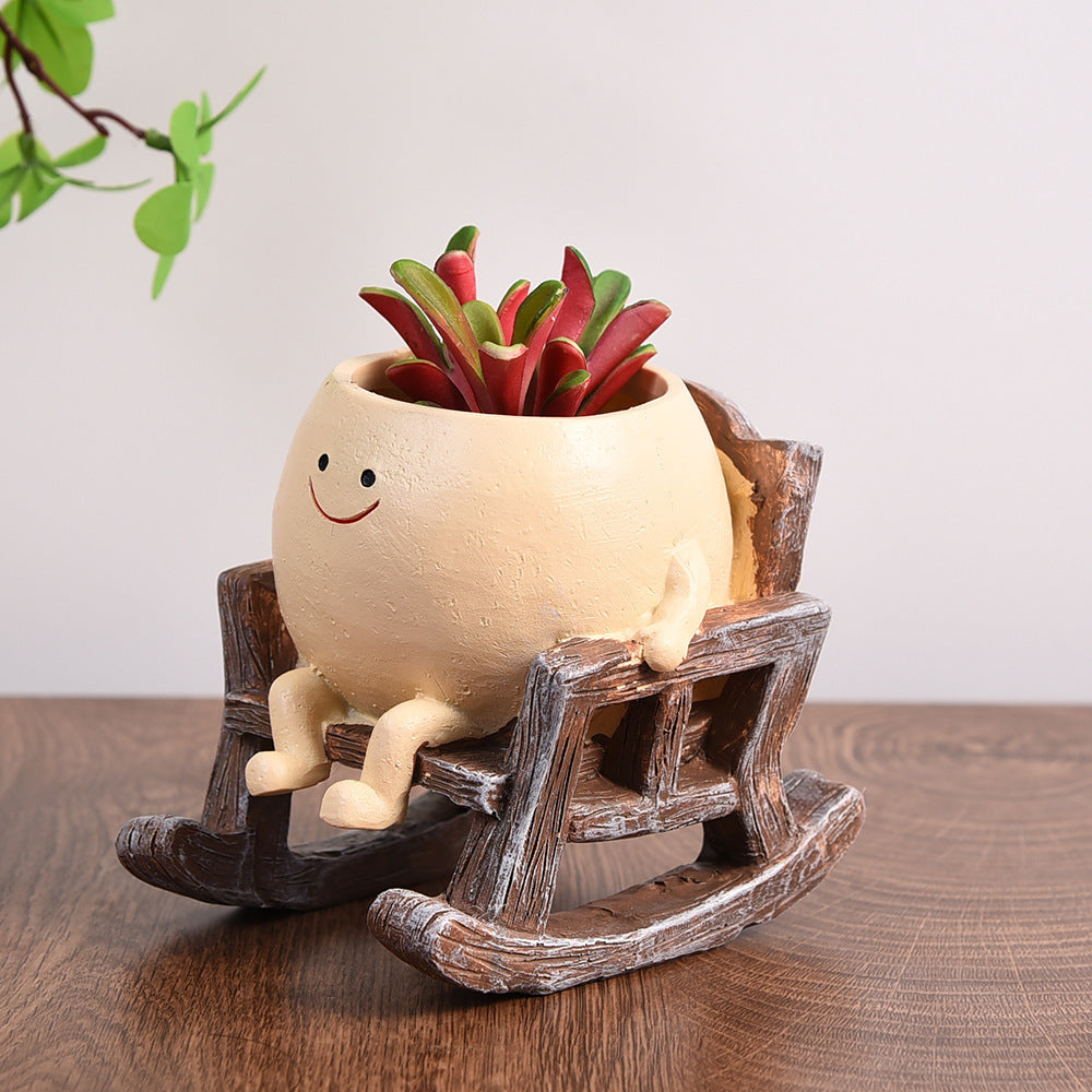 Cute Swing Planter - Hanging Succulent Pot, Craft Ornament