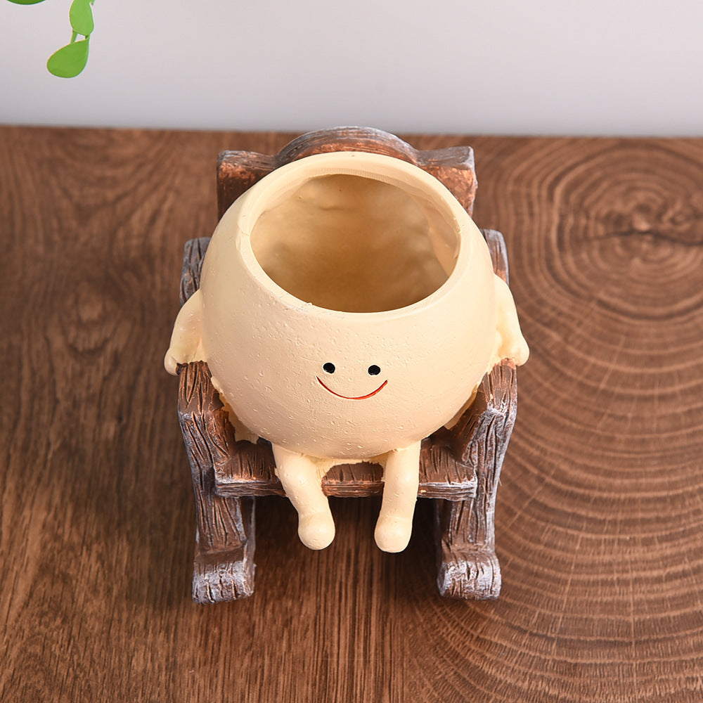 Cute Swing Planter - Hanging Succulent Pot, Craft Ornament