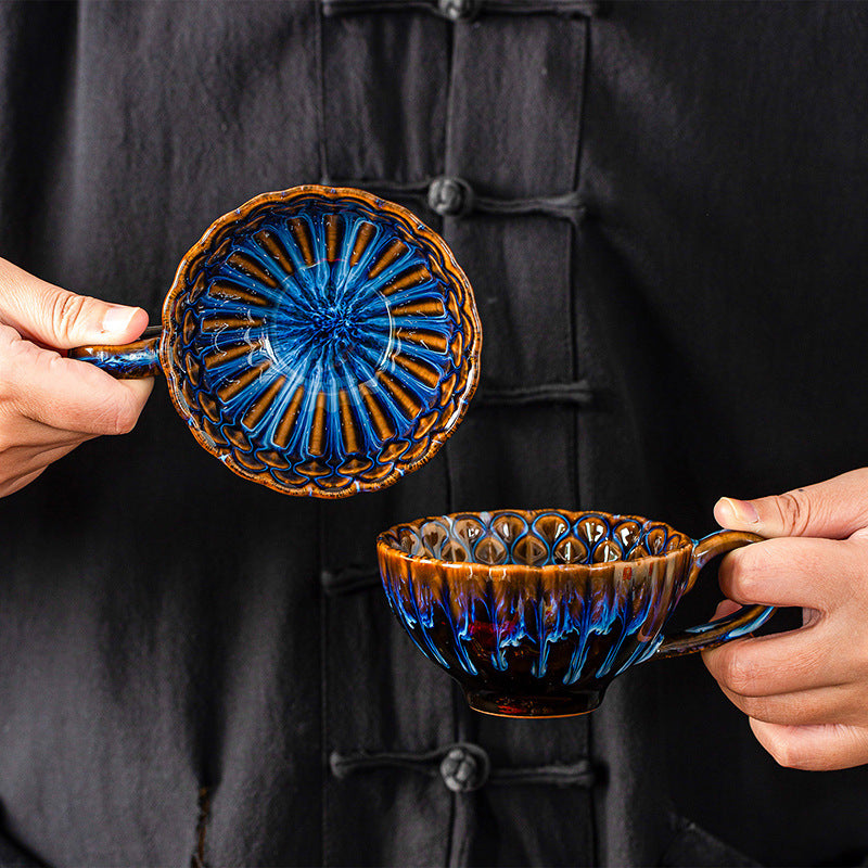 Blue-brown Creative Retro Kiln-Glazed Ceramic Cup
