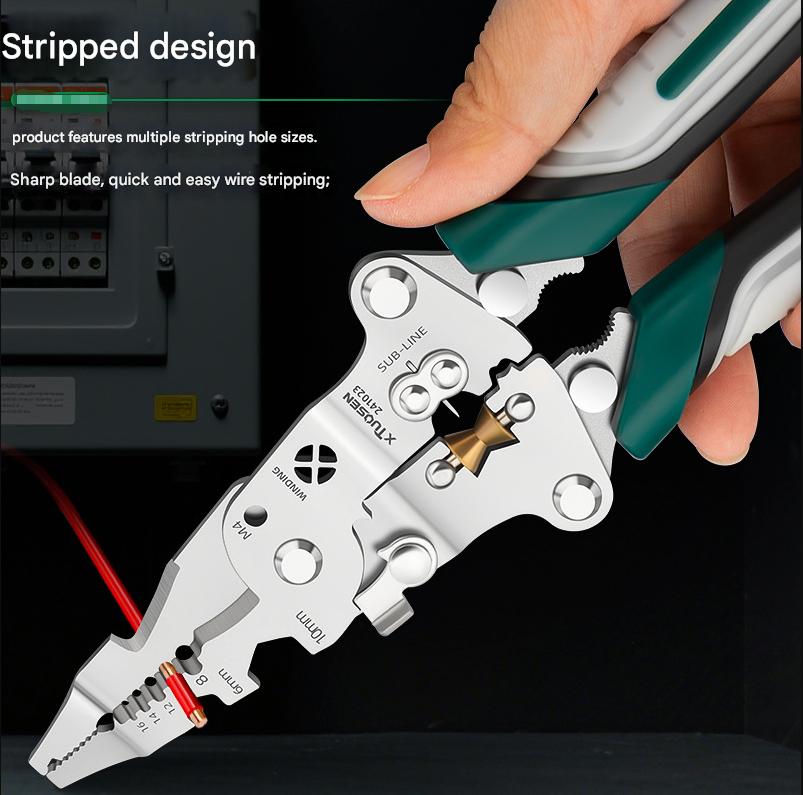Multi-Function Wire Stripper and Crimper Pliers 210mm All-in-One Electrical Tool